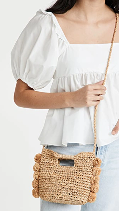 Shop Hat Attack Mini Pom Crossbody Bag In Natural