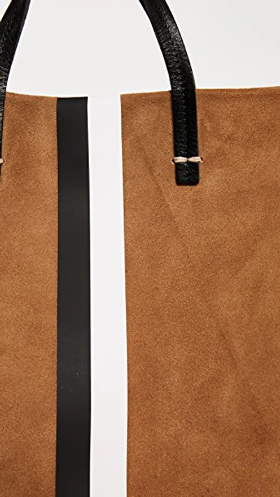 Shop Clare V Simple Tote Camel Suede W/ Black And White