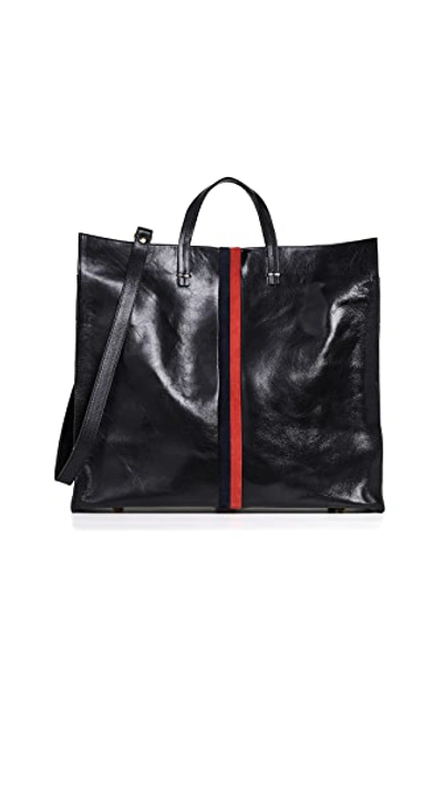 Shop Clare V Simple Tote Bag In Rustic/desert Inlay Black