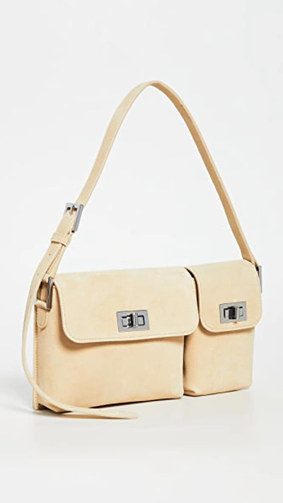 Shop By Far Billy Cappuccino Suede Bag