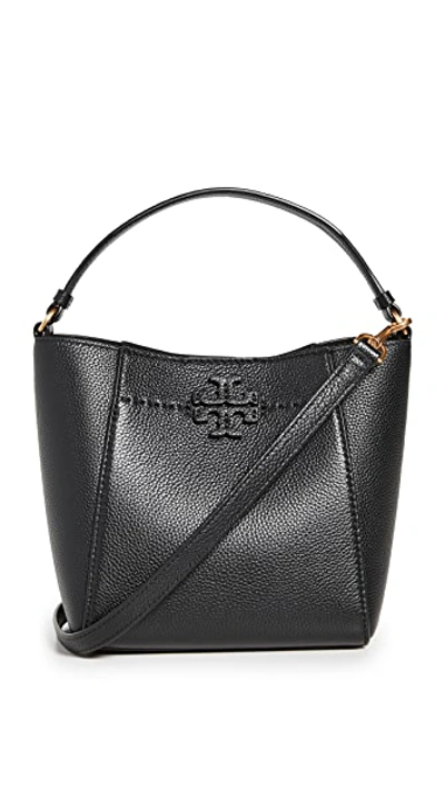 Tory Burch Mcgraw Small Bucket Bag In Black