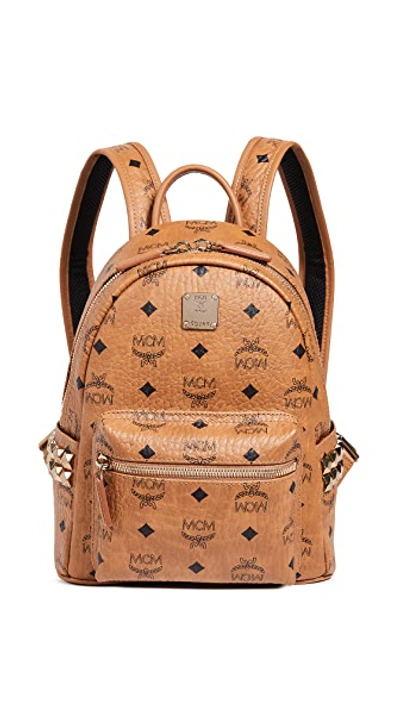 Shop Mcm Mini Stark Backpack In Cognac