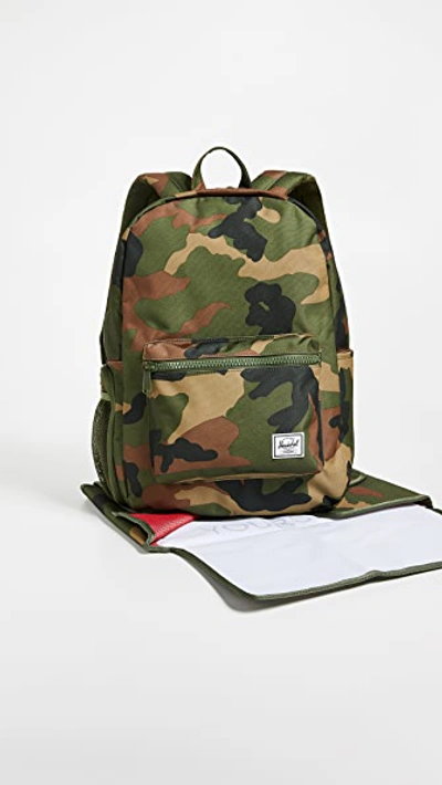 Shop Herschel Supply Co Settlement Sprout Diaper Backpack In Woodland Camo