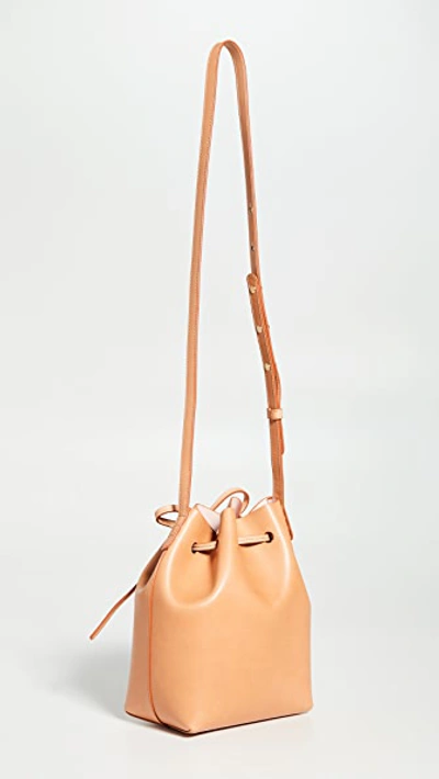 Shop Mansur Gavriel Mini Bucket Bag In Cammello/rosa