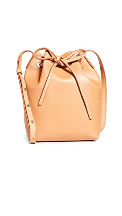 Shop Mansur Gavriel Mini Bucket Bag In Cammello/rosa