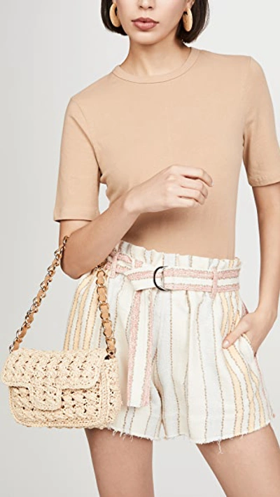 Shop Caterina Bertini Woven Shoulder Bag Beige
