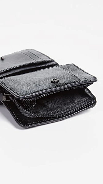 Shop Marc Jacobs The Utility Snapshot Tonal Crossbody Compact Wallet Black