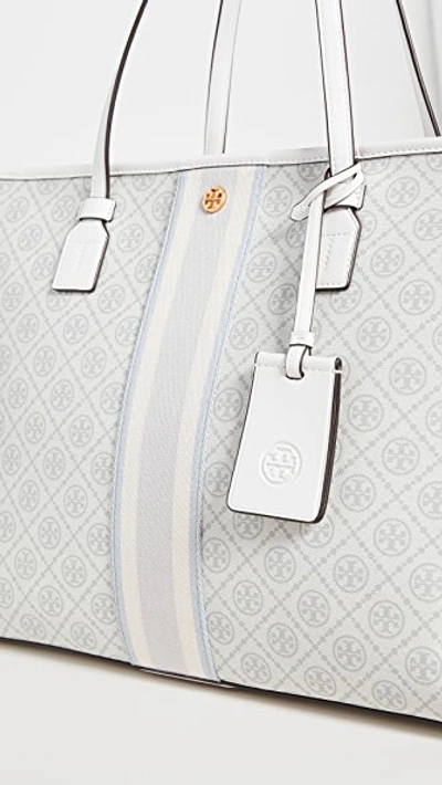 Shop Tory Burch T Monogram Coated Canvas Tote In New Ivory