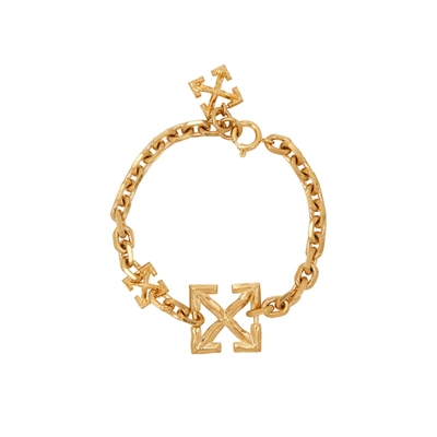 Shop Off-white Arrows Gold-tone Logo Bracelet