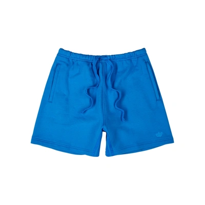 Shop Adidas Originals Essentials Blue Stretch-cotton Shorts