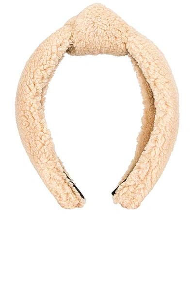 Shop Lele Sadoughi Teddy Knotted Headband In Camel