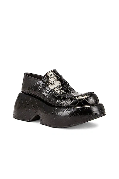 Shop Loewe Wedge Slip On Loafer In Black & Black