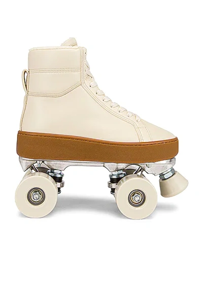 Bottega Veneta Cream Quilted Leather Roller Skate Sneakers In Sea Salt & Rubber Band