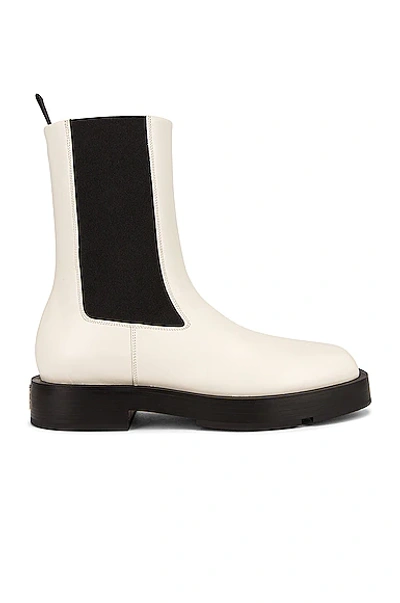 Shop Givenchy Squared Chelsea Ankle Boots In Ivory