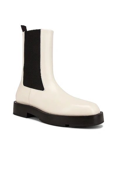 Shop Givenchy Squared Chelsea Ankle Boots In Ivory