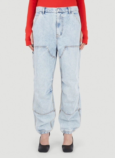 Shop Alexander Wang Double Front Carpenter Pants In Blue