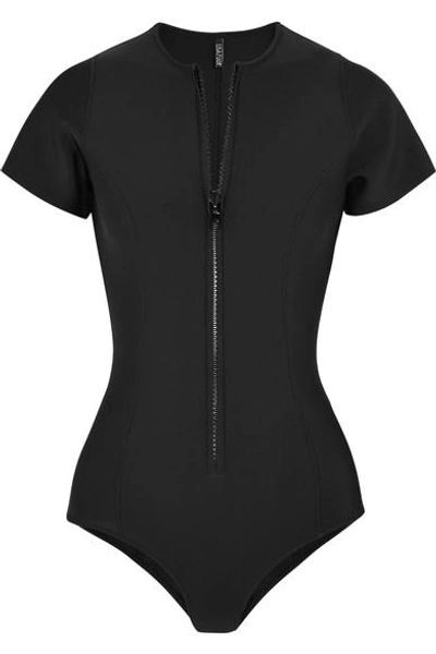 Shop Lisa Marie Fernandez The Farrah Neoprene Swimsuit In Black