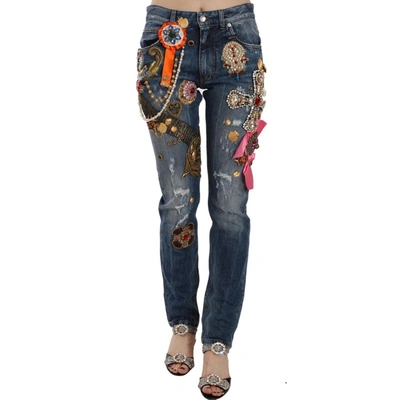 Dolce & Gabbana Women's Crystal Embellished Cross Skinny Denim Jeans |  ModeSens