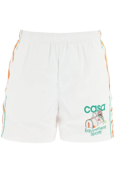 Shop Casablanca 'équipement Sportif' Print Shorts In Mixed Colours