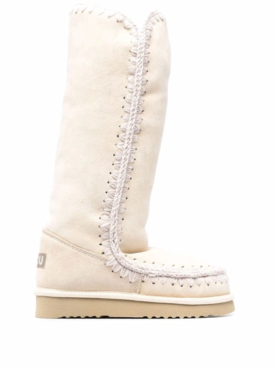 Mou Slip-on Sheepskin Boots In Nude