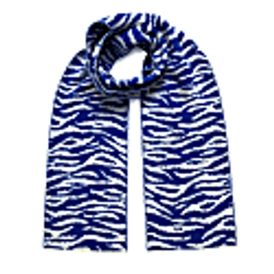 Ingmarson Tiger Wool & Cashmere Scarf Electric Blue In Cashmere