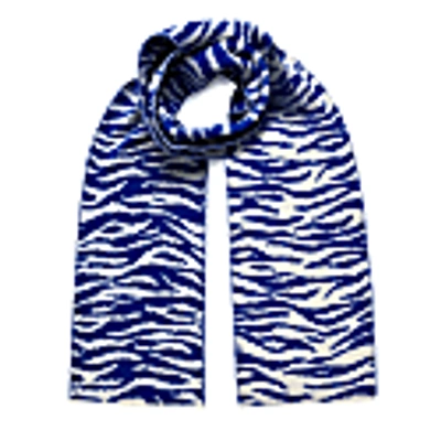Ingmarson Tiger Wool & Cashmere Scarf Electric Blue In Cashmere