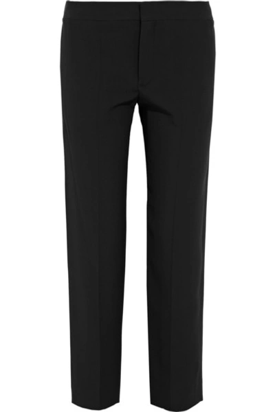 Shop Chloé Cropped Cady Straight-leg Pants In Black