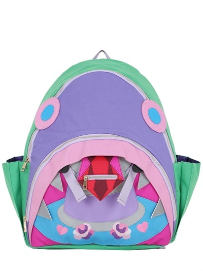 Yang Du Shark Patchwork Nylon Backpack, Green/multi