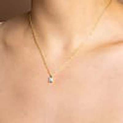 Little Sky Stone Tiny Baguette Opal 14k Gold Necklace In Gold