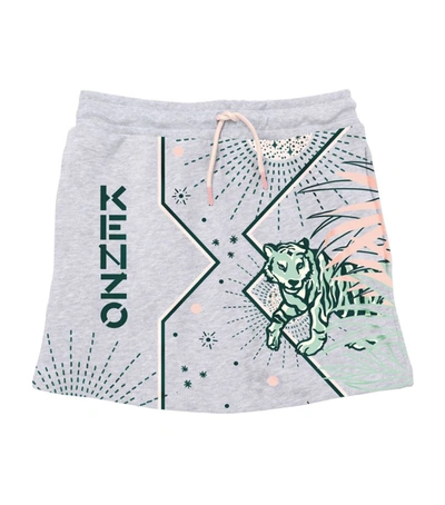 Shop Kenzo Logo Drawstring Skirt (3-14 Years) In Grey