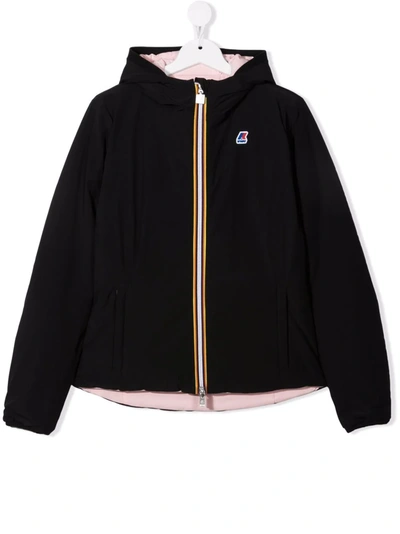 Shop K-way Teen Reversible Padded Jacket In Black