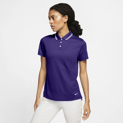 Shop Nike Dri-fit Victory Women's Golf Polo In Court Purple,white,white