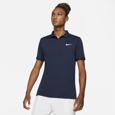Shop Nike Court Dri-fit Victory Men's Tennis Polo In Obsidian,white