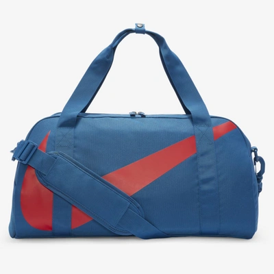 Shop Nike Gym Club Kids' Duffel Bag In Court Blue,court Blue,university Red
