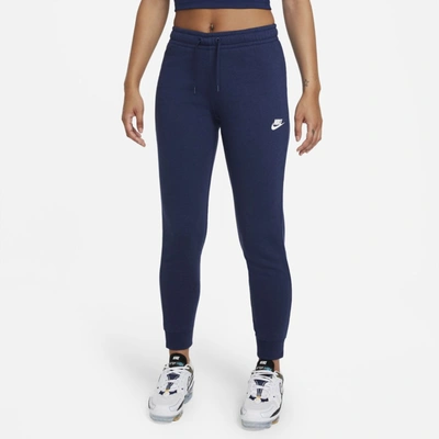 Shop Nike Sportswear Women's Fleece Pants In Midnight Navy,white