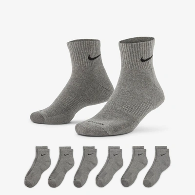 Shop Nike Men's Everyday Plus Cushioned Training Ankle Socks (6 Pairs) In Grey