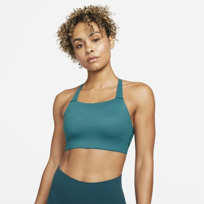 Shop Nike Women's Swoosh Medium-support Padded Sports Bra In Green