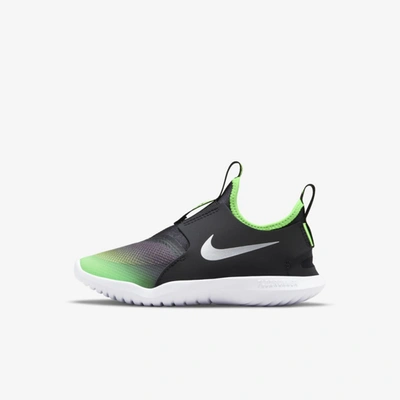 Shop Nike Flex Runner Little Kids' Shoes In Black,green Strike,chrome