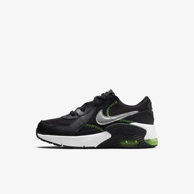Shop Nike Air Max Excee Little Kidsâ Shoes In Black,dark Smoke Grey,green Strike,chrome