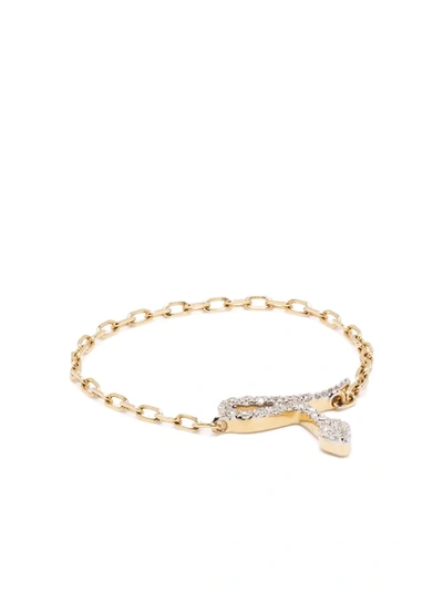 Shop Djula 18kt Yellow Gold Snake Diamond Chain Ring