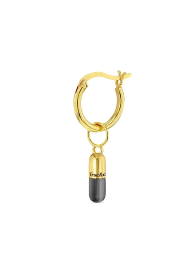 Shop True Rocks Mini Pill Hoop Earring In Gold