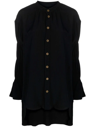 Shop Vivienne Westwood Gathered-sleeve Long-sleeve Blouse In Schwarz