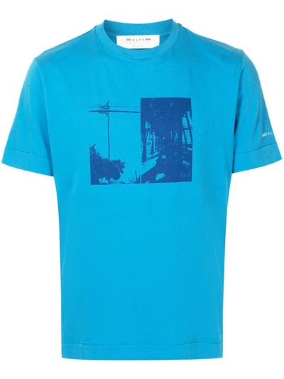 Shop Alyx Photograph-print Cotton T-shirt In Blue