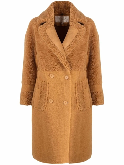 Shop Urbancode Double-breasted Oversized Coat In Brown