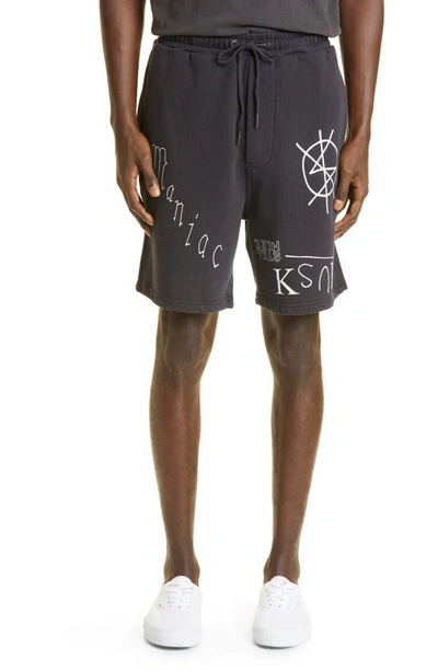 Shop Ksubi Laste Maniac Trak Cotton Shorts In Black