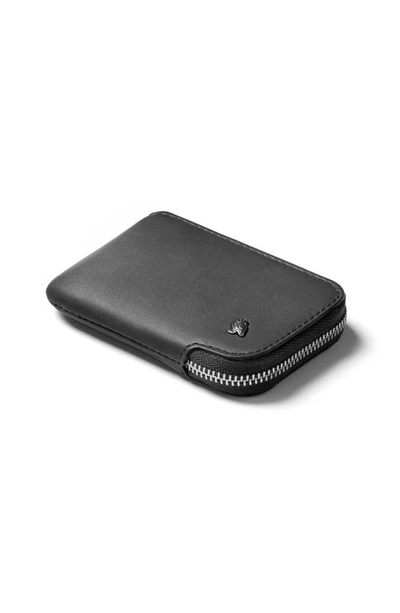 Shop Bellroy Leather Card Pocket In Charcoal Cobalt