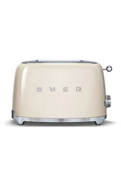 Shop Smeg 50s Retro Style Two-slice Toaster In Cream
