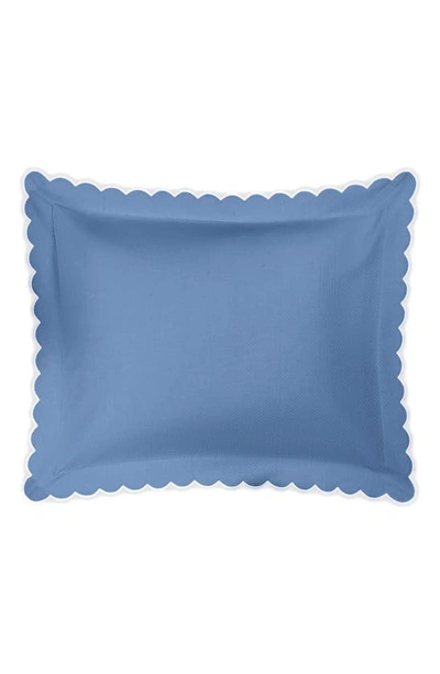 Shop Matouk Diamond Piqué Pillow Sham In Azure