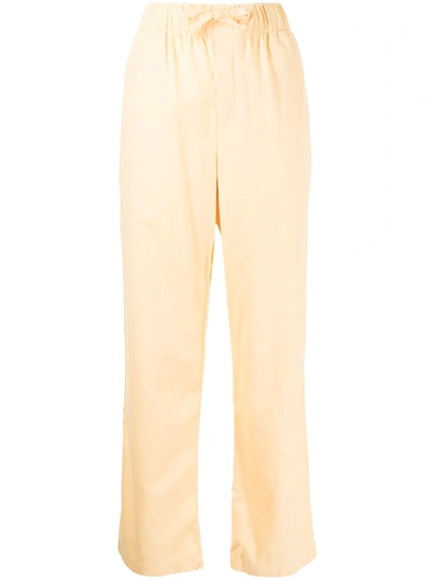 Shop Tekla Flannel Drawstring Pajama Bottoms In Neutrals