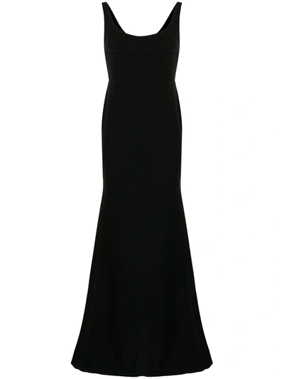 Shop Alex Perry Corsetted Fishtail Gown In Black